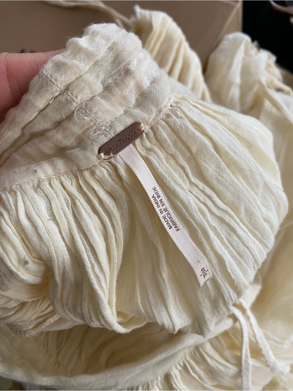 Free People Soft Cream Tiered Halter Lacey Mini Dress - Picture 6 of 6